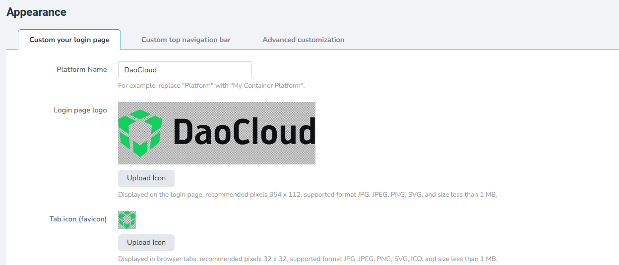 Login page OEM settings